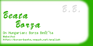 beata borza business card